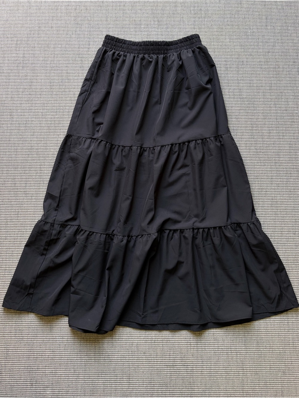 Classic Black Tiered Maxi Skirt